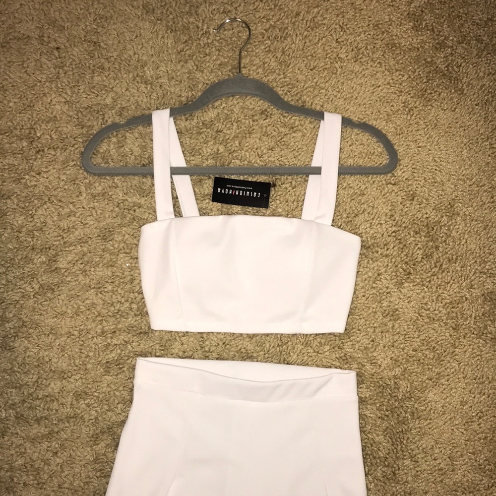 Two piece fashion nova white set